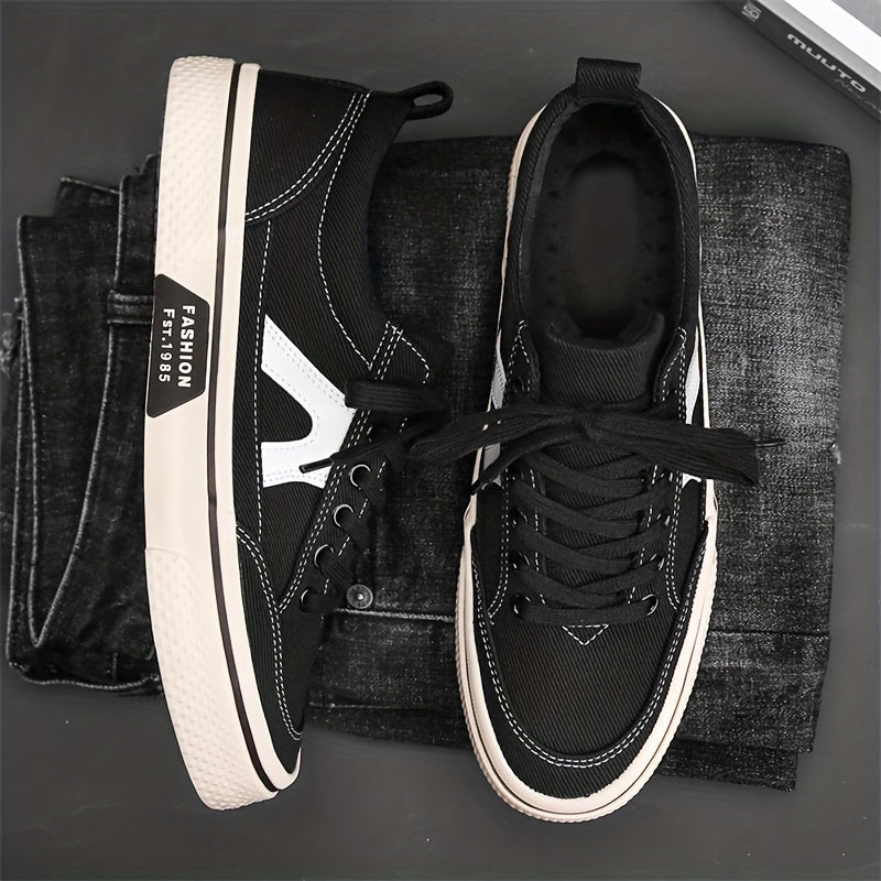 Men's Canvas Lace-up Sneakers Comfortable Breathable Shoes
