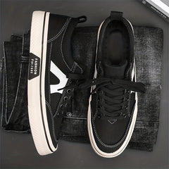 Men's Canvas Lace-up Sneakers Comfortable Breathable Shoes