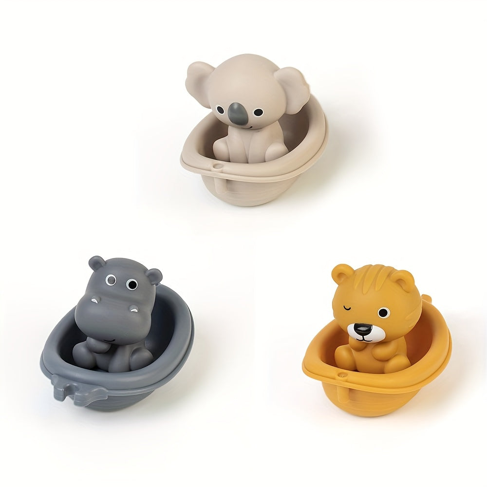 6pcs Bath Toy Set - Boats & Hand Puppets - Fun Kids Bathroom Play
