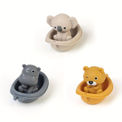 6pcs Bath Toy Set - Boats & Hand Puppets - Fun Kids Bathroom Play