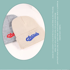 Men's Letter Embroidery Knitted Hat Warm Ear Protection Sports Hat