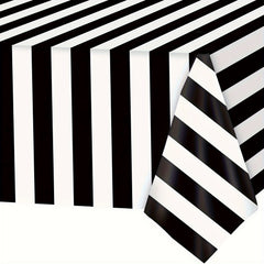 Red Striped Plastic Tablecloth Carnival Circus Holiday Party Decoration