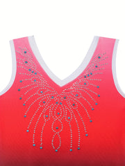 Girls Gradient Sleeveless Gymnastics Leotard
