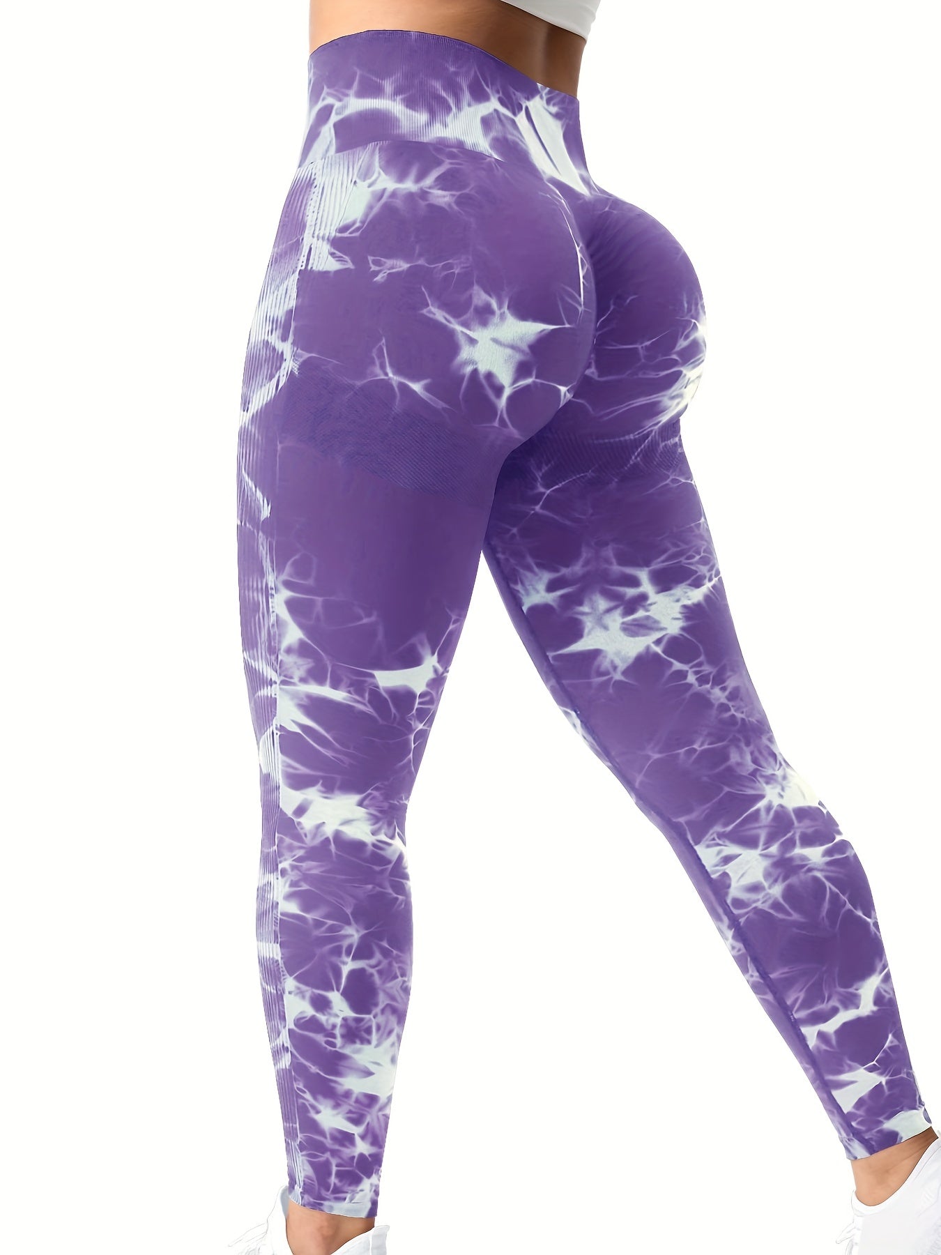Tie Dye Seamless Leggings High Waist Yoga Pants Scrunch Butt Lifting Tights