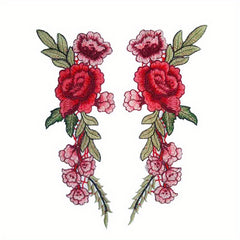 2pc Embroidery Flower Patch Applique DIY Crafts Sticker Sew On Clothes Badges