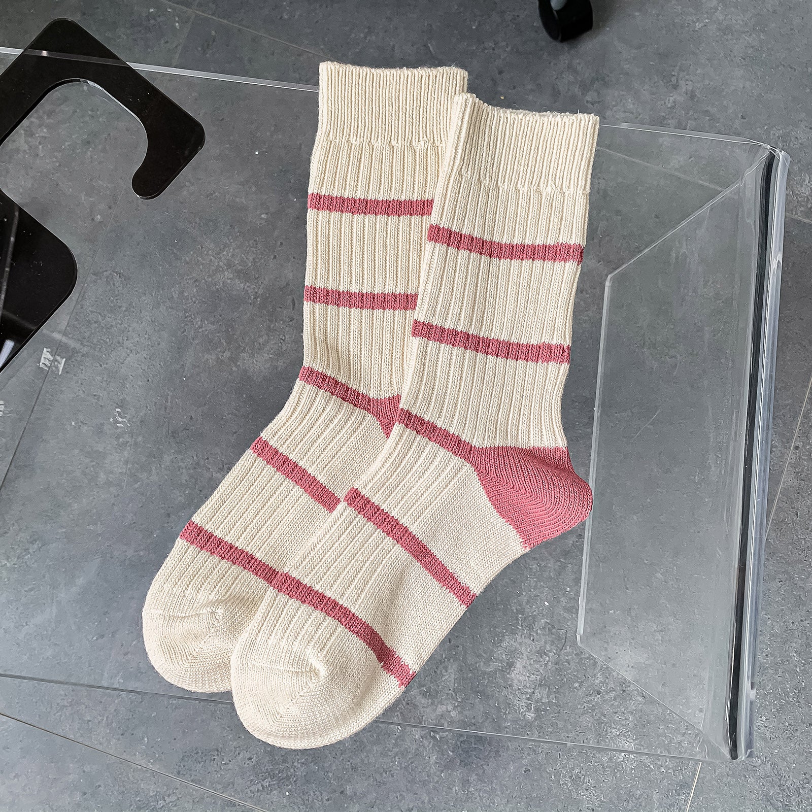 Striped Crew Socks Comfortable Cotton Mid Tube Women's Stockings