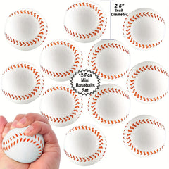 12pcs PU Foaming Sponge Ball Baseball Stretch Squeeze Toy Decompression