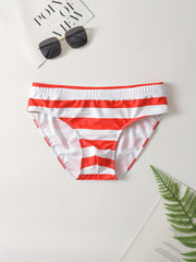 Men's Stripe Swim Brief Quick Dry Low Rise Beach Trunk