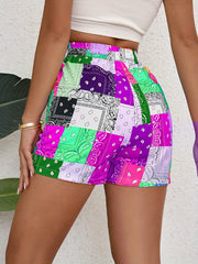 Paisley Print Drawstring Shorts for Women