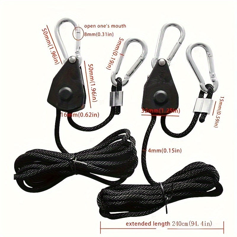 Adjustable Tent Ropes 4pcs 67 59KG Capacity