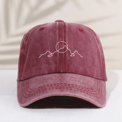 Kids Distressed Vintage Baseball Cap with Mountain Print
