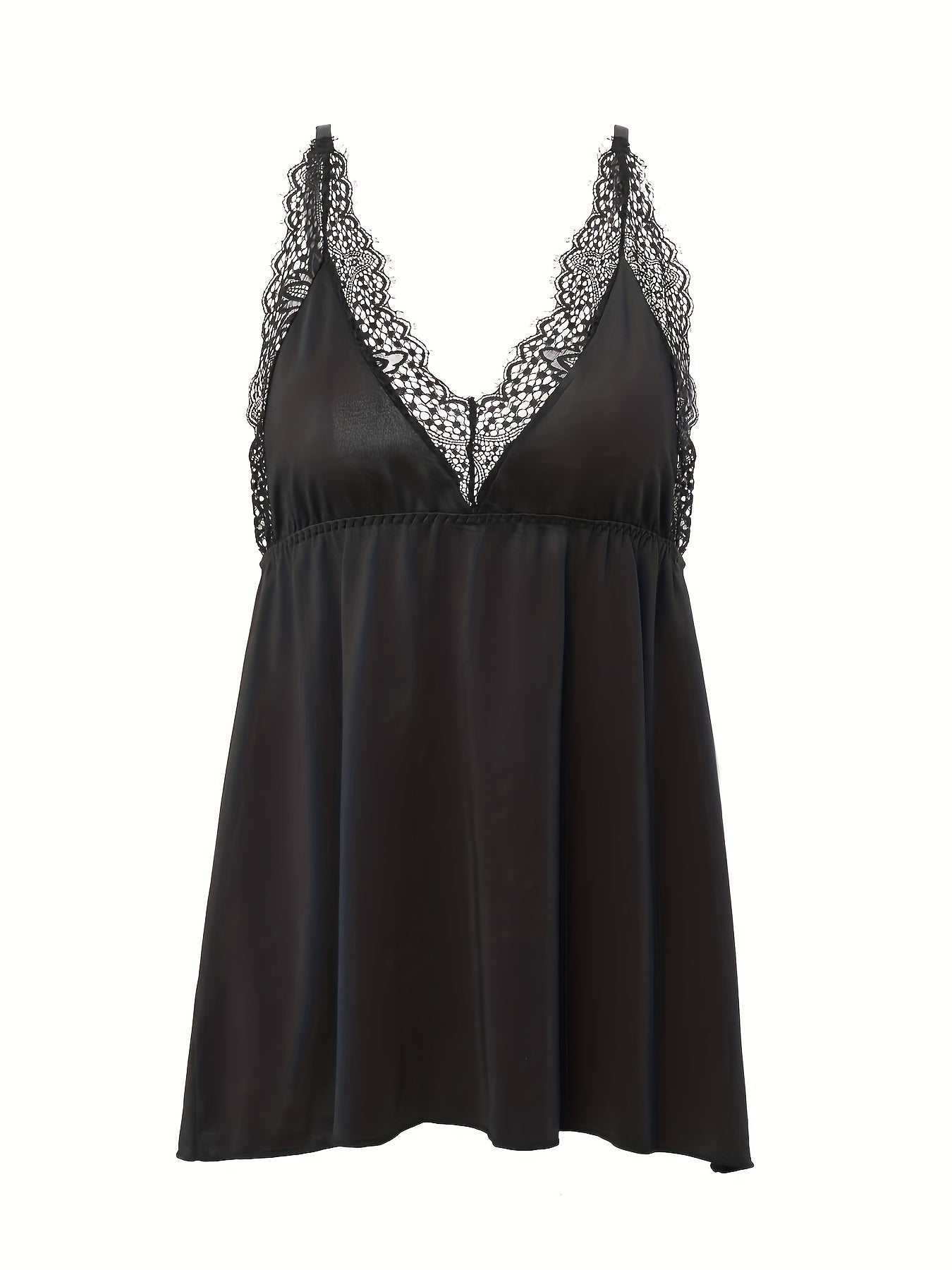 Lace V Neck Babydoll Dress