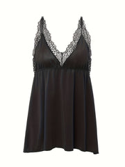 Lace V Neck Babydoll Dress