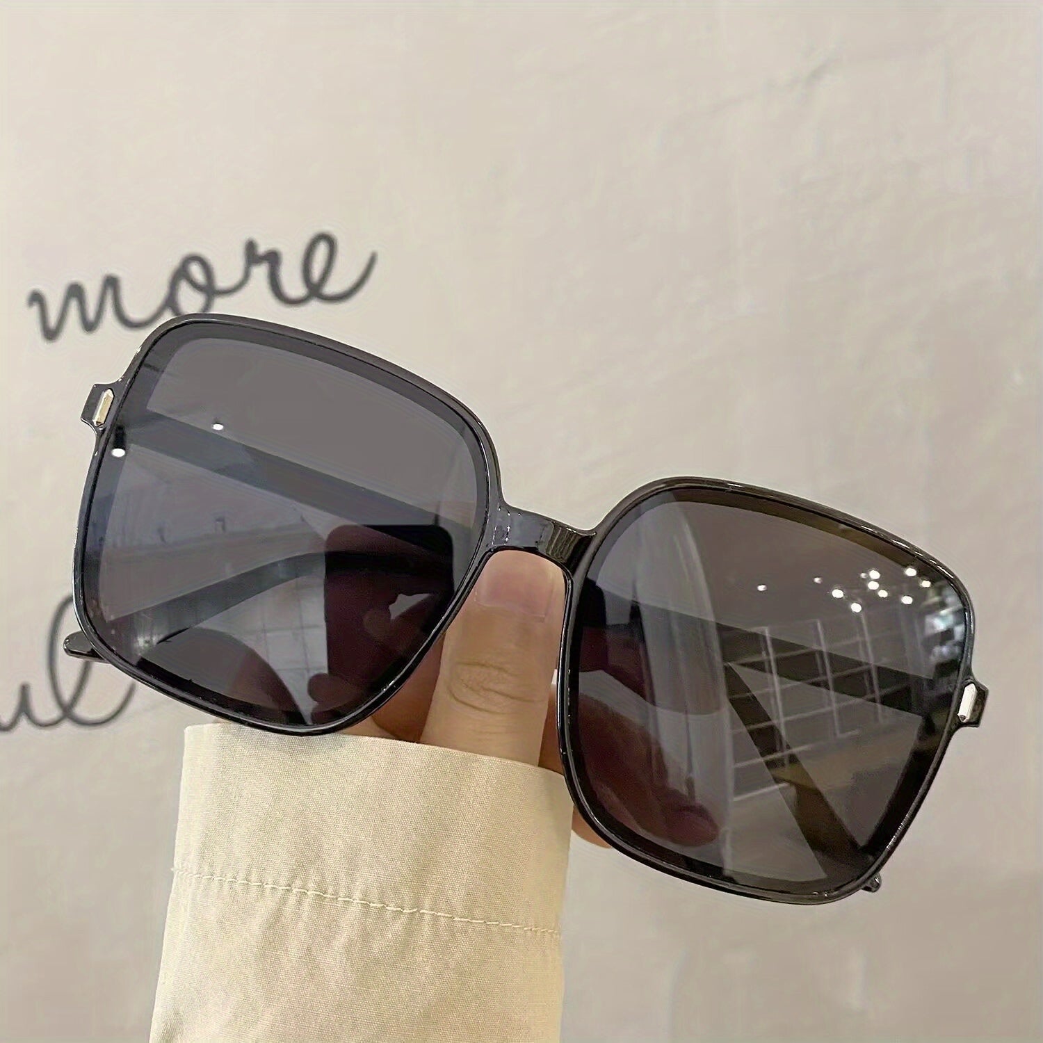 Large Square Sunglasses Gradient Glasses for Summer Beach Travel UV400