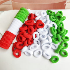 100Pcs Christmas Hair Tie Colorful Hair Accessories For Girls