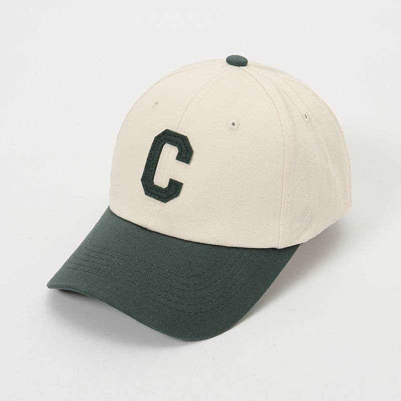 Men's Cotton Baseball Cap with Letter Embroidery