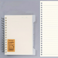 120 Pg A5 Square Grid Horizontal Line Notebook Side Flip PP Spiral