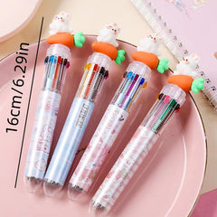 Kids Cartoon 10 Colors Ballpoint Pen Student Hand Account Pen Painting Brush