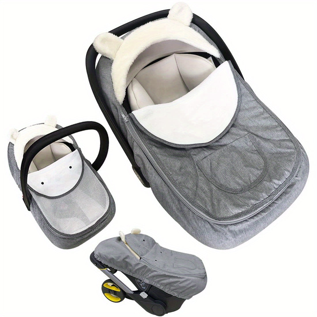 2 in 1 Baby Car Seat Cover Universal Fit Mesh Cover & Window