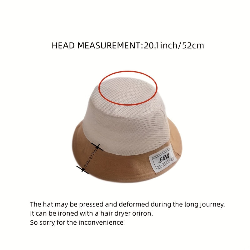Kids Drawstring Mesh Fisherman's Hat Sunscreen Bucket Cap