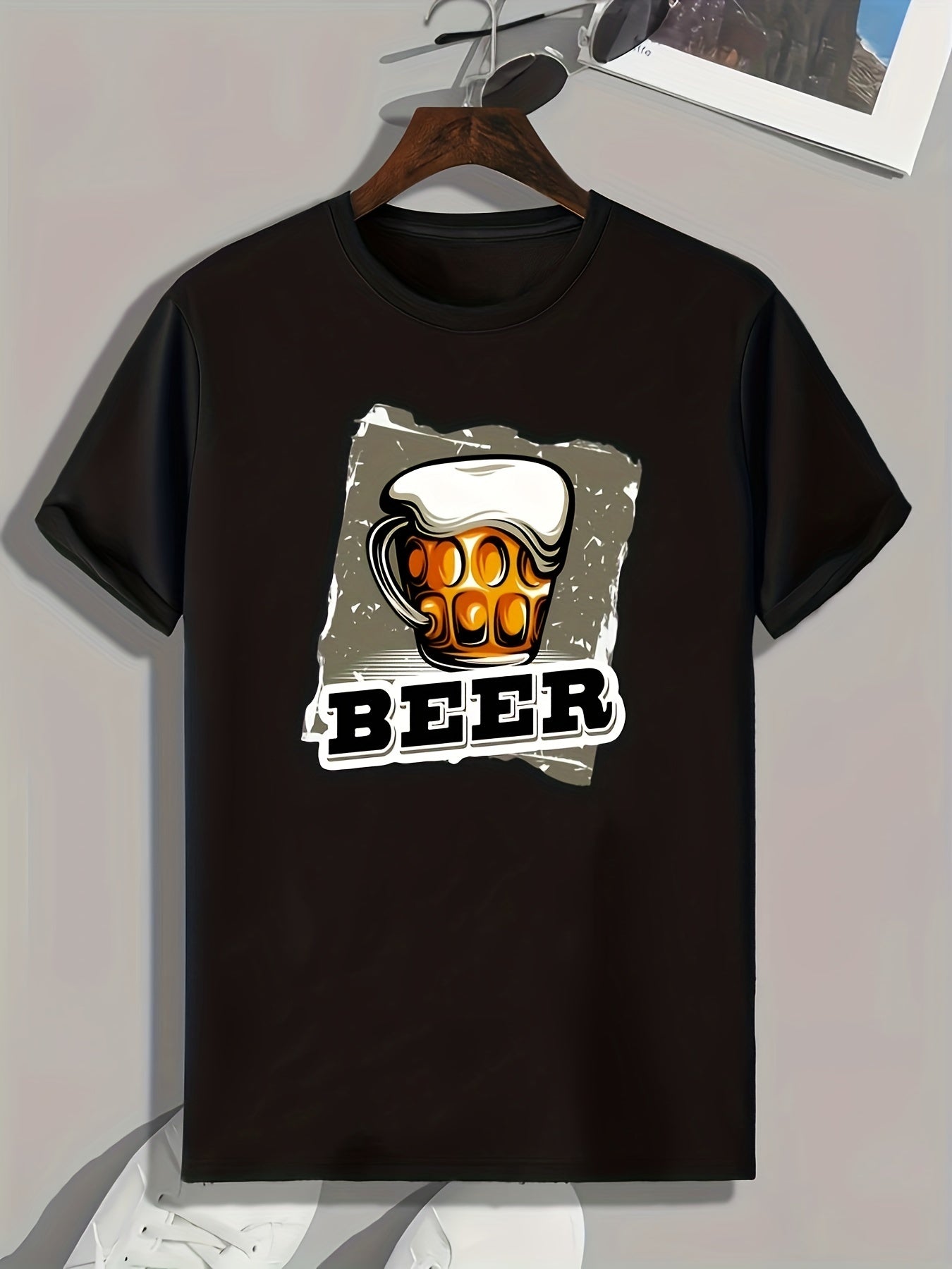 Beer Print Men's Graphic T shirt Casual Comfy Tees For Summer