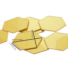 12pcs Hexagon Mirror Wall Stickers DIY Apartment Decor Easy Apply