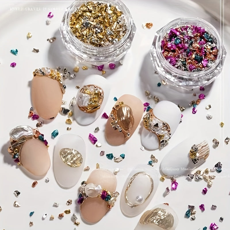 20 Metallic Crystal Chips Sprinkles for Resin Nail Art and DIY Crafts