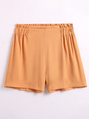 Elastic Waist Pleated Shorts Summer Casual Women's Clothing
