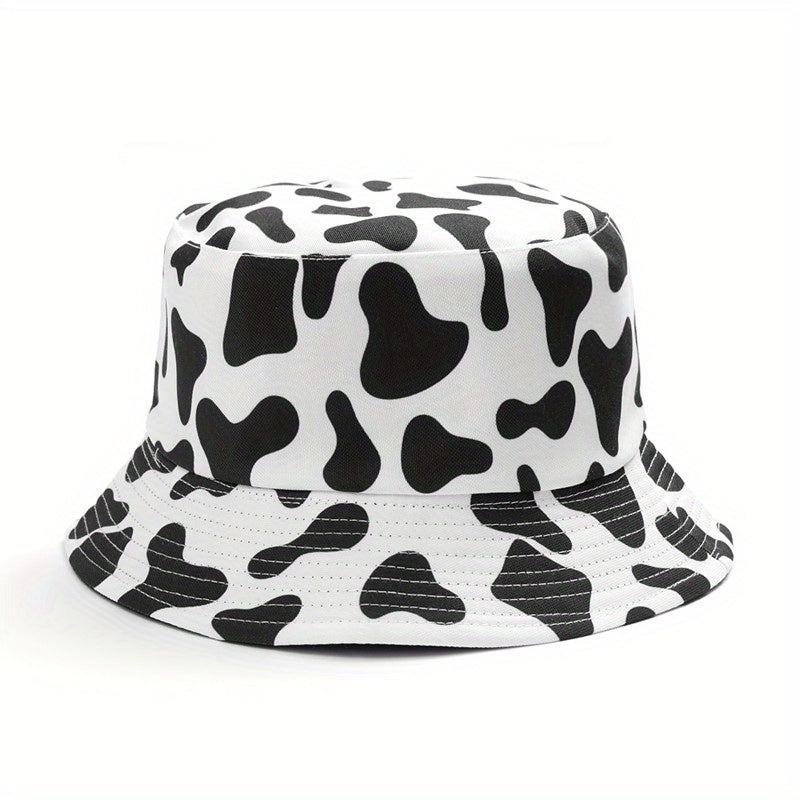 Cow Print Bucket Hat Double sided Basin Hat For Men And Women