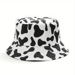 Cow Print Bucket Hat Double sided Basin Hat For Men And Women