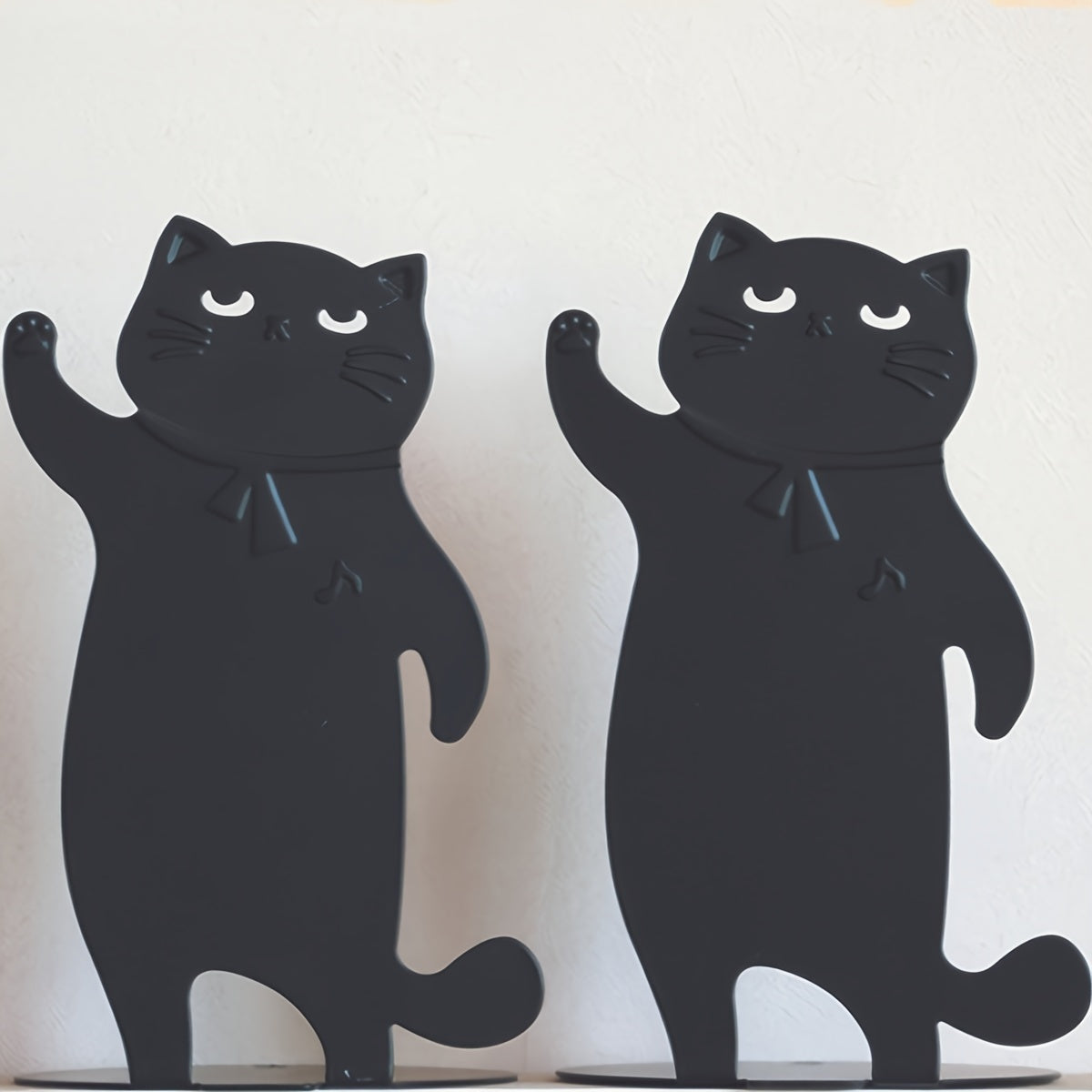 2pcs Cat Shape Music Animal Bookshelf Metal Bookend