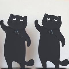 2pcs Cat Shape Music Animal Bookshelf Metal Bookend