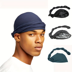 Men's Turban Hat Stretchy Bag Head Hat Indian Hat African Ethnic Bandana Hat