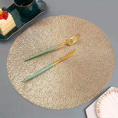 Plastic Placemats Western Food Mat Round Hollow Bronzing Dining Table Mat