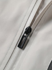Men's Block Windbreaker Zip Up Hooded Jacket