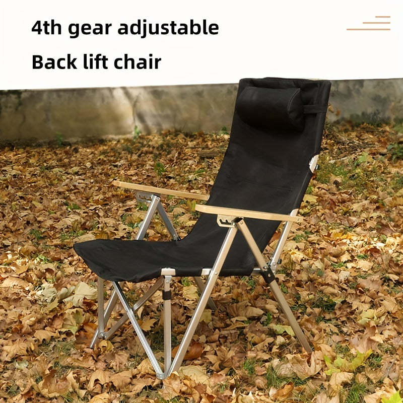 Adjustable Back Lifting Chair with Storage Bag for Fishing, Hiking, Picnics