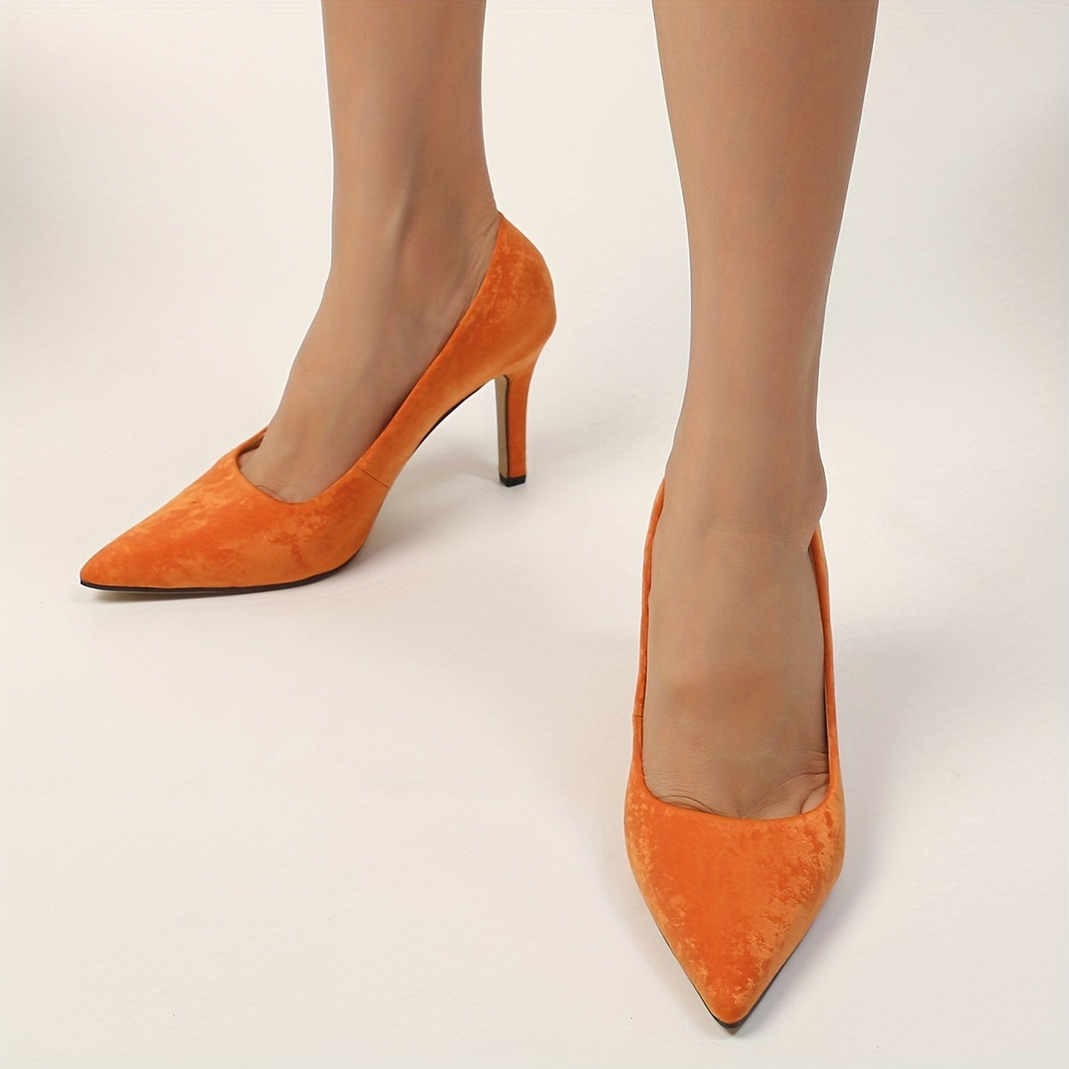 Women's Pointed Toe Court Pumps Micro Suede Stilettos