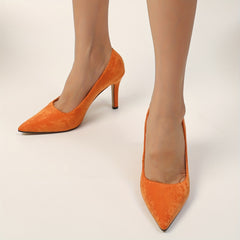 Women's Pointed Toe Court Pumps Micro Suede Stilettos