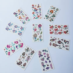 Waterproof Mermaid Tattoos for Kids - Set of 10 Sheets