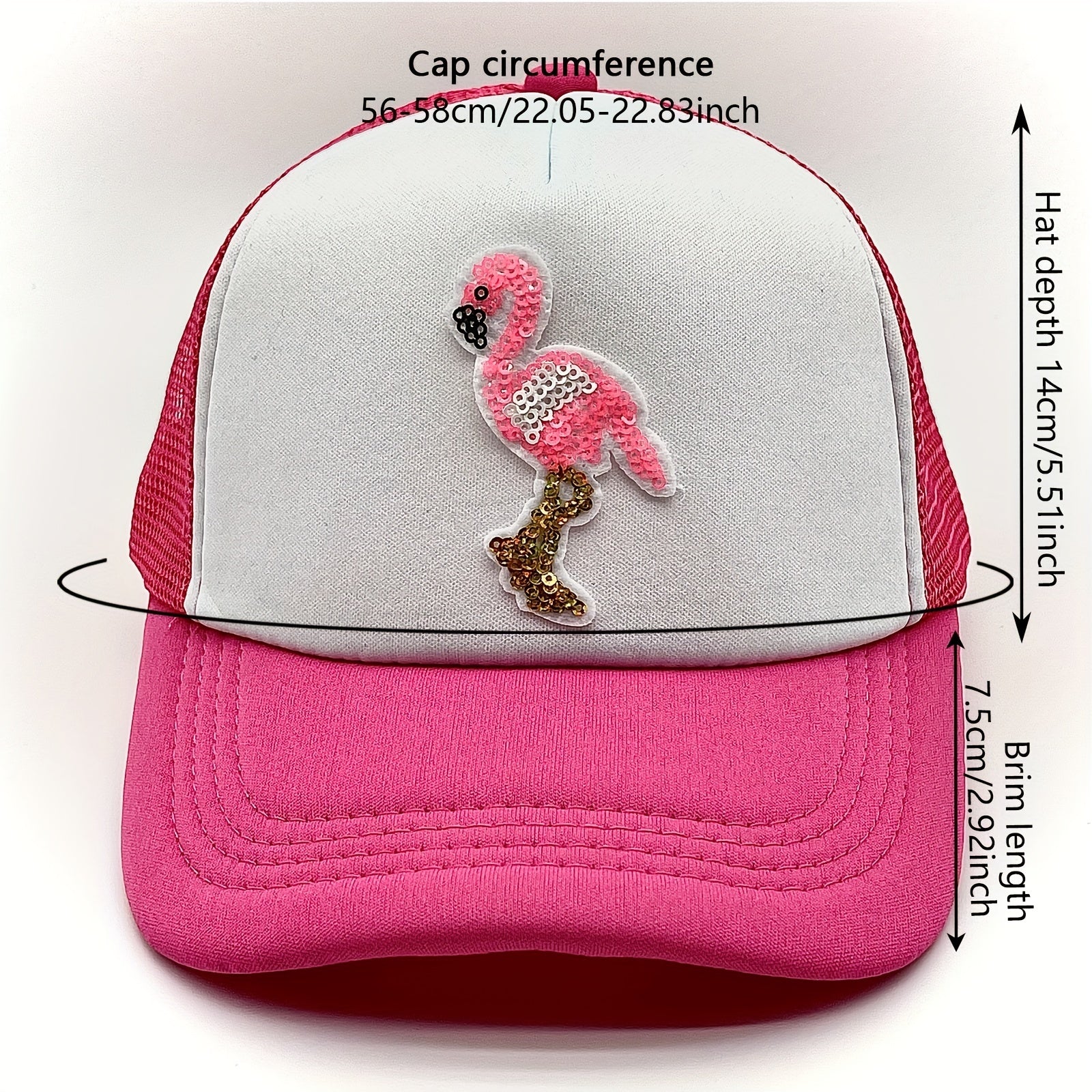 Flamingo Fish Bride Trucker Hat Mesh Breathable Hip Hop Sun Hat Y2K Sports Hat