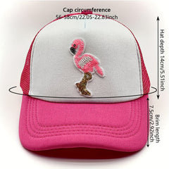 Flamingo Fish Bride Trucker Hat Mesh Breathable Hip Hop Sun Hat Y2K Sports Hat