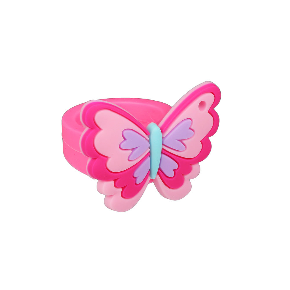 12 Colorful Butterfly Rings Pack For Girls