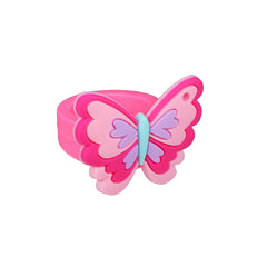 12 Colorful Butterfly Rings Pack For Girls