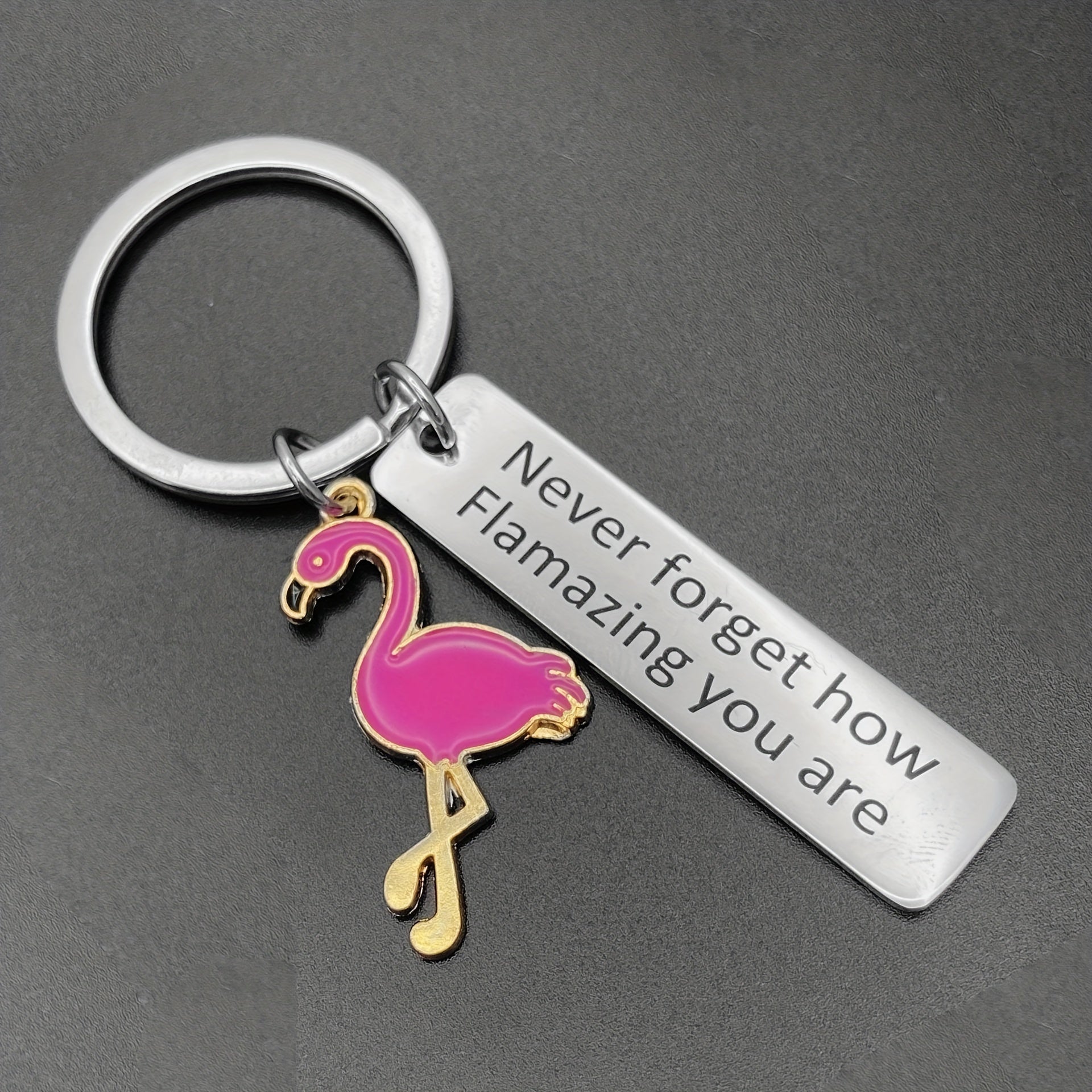 Flamingo Encourage Keychain Inspirational Gift for Boys and Girls