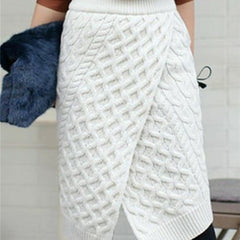 Women's Solid Split Sweater Skirt