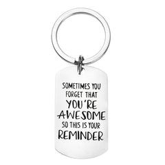 Boys Casual Stainless Steel YOU ARE AWESOME Keychain