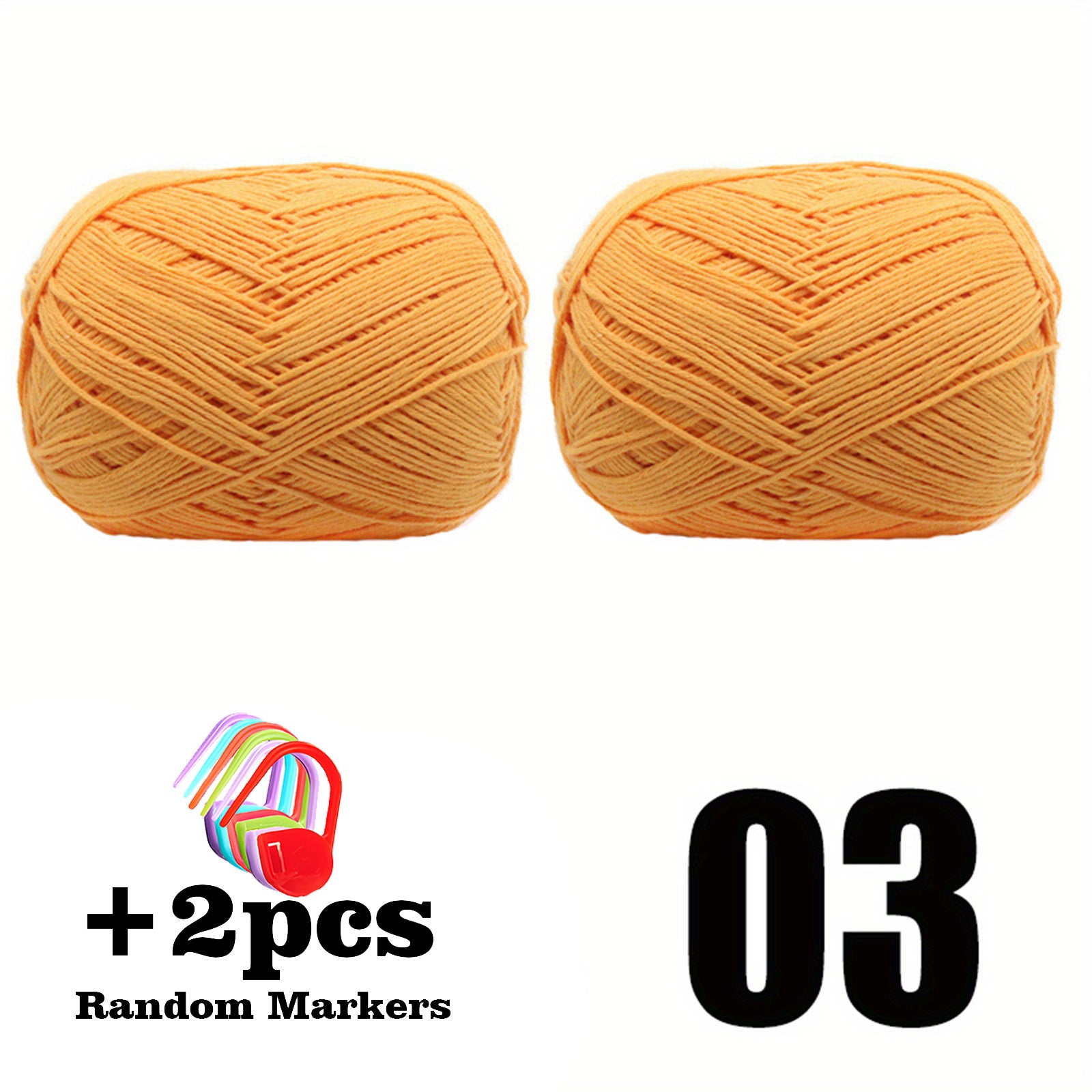 2pcsX50g 100 Cotton Yarn With 2pcs Purple Markers Crochet Yarn