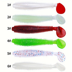 6pcs Paddle Tail Soft Lure Bionic Swimbait Fishing Accessories For Bass Carp