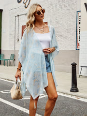 Tassel Decor Cover Up Shirt V Neck Soft Beachwear Cardigan Women's Swimwear