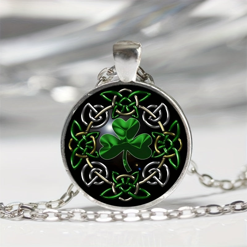 Celtic Lucky Clover Pendant Necklace Tibetan Silver Chain Gift